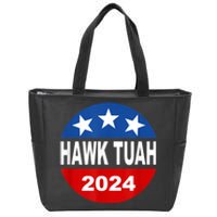 Funny Hawk Tuah 2024 Girl Hawk Tush Spit On That Thang Zip Tote Bag