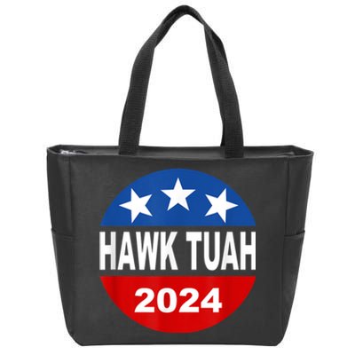 Funny Hawk Tuah 2024 Girl Hawk Tush Spit On That Thang Zip Tote Bag