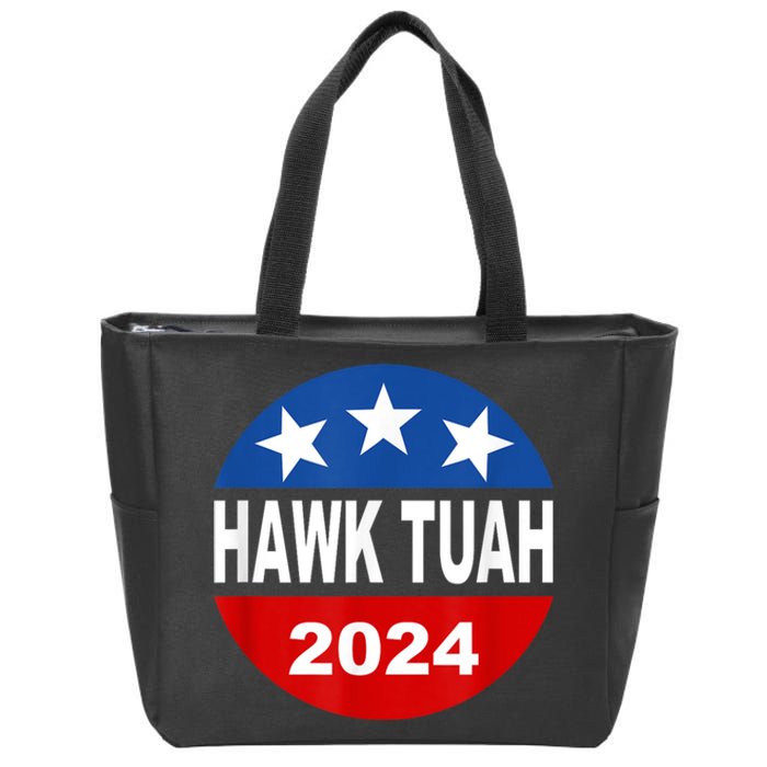 Funny Hawk Tuah 2024 Girl Hawk Tush Spit On That Thang Zip Tote Bag