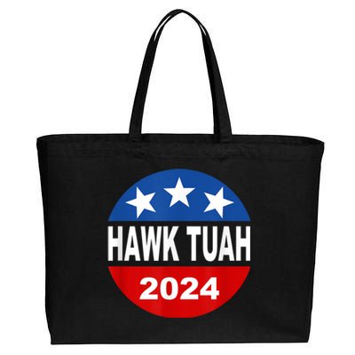 Funny Hawk Tuah 2024 Girl Hawk Tush Spit On That Thang Cotton Canvas Jumbo Tote