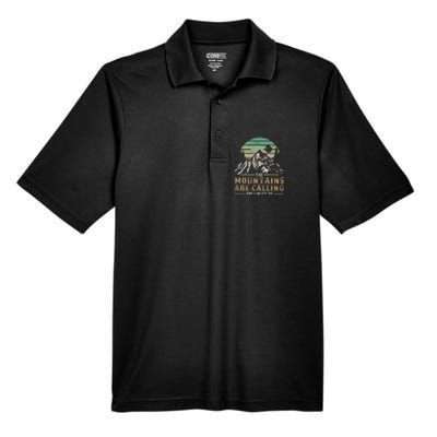 Funny Hiking Tee The Mountains Are Calling And I Must Go Men's Origin Performance Piqué Polo