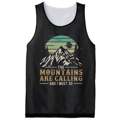 Funny Hiking Tee The Mountains Are Calling And I Must Go Mesh Reversible Basketball Jersey Tank