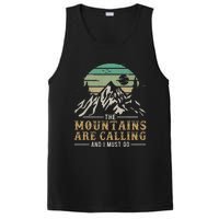 Funny Hiking Tee The Mountains Are Calling And I Must Go PosiCharge Competitor Tank