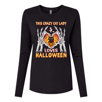 Funny Halloween This Crazy Cat Lady Loves Halloween Womens Cotton Relaxed Long Sleeve T-Shirt