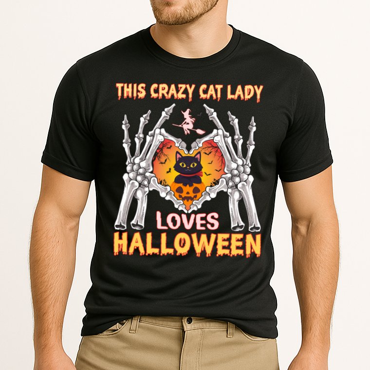 Funny Halloween This Crazy Cat Lady Loves Halloween Cooling Performance Crew T-Shirt