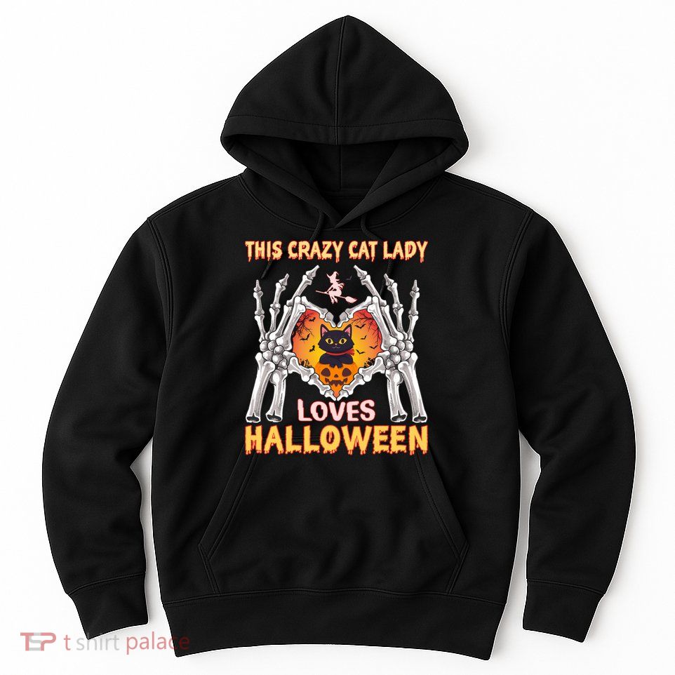 Funny Halloween This Crazy Cat Lady Loves Halloween Hoodie