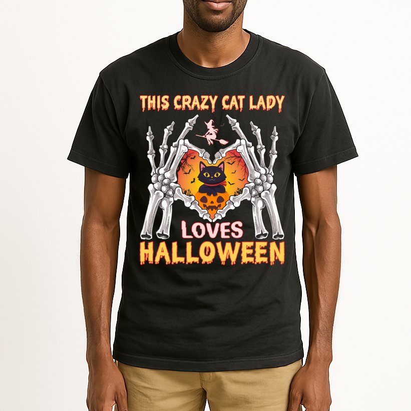 Funny Halloween This Crazy Cat Lady Loves Halloween Tall T-Shirt