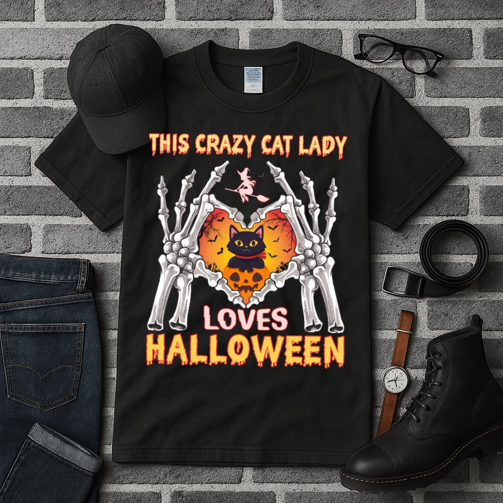 Funny Halloween This Crazy Cat Lady Loves Halloween Tall T-Shirt