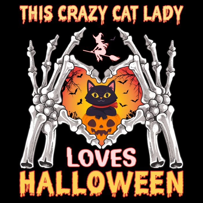 Funny Halloween This Crazy Cat Lady Loves Halloween Tall T-Shirt