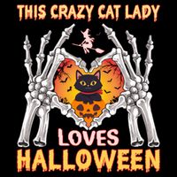 Funny Halloween This Crazy Cat Lady Loves Halloween 16 in Basic Backpack