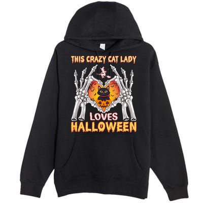 Funny Halloween This Crazy Cat Lady Loves Halloween Premium Pullover Hoodie
