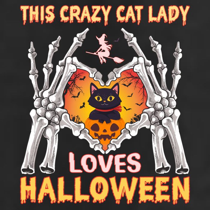 Funny Halloween This Crazy Cat Lady Loves Halloween Trucker Hat
