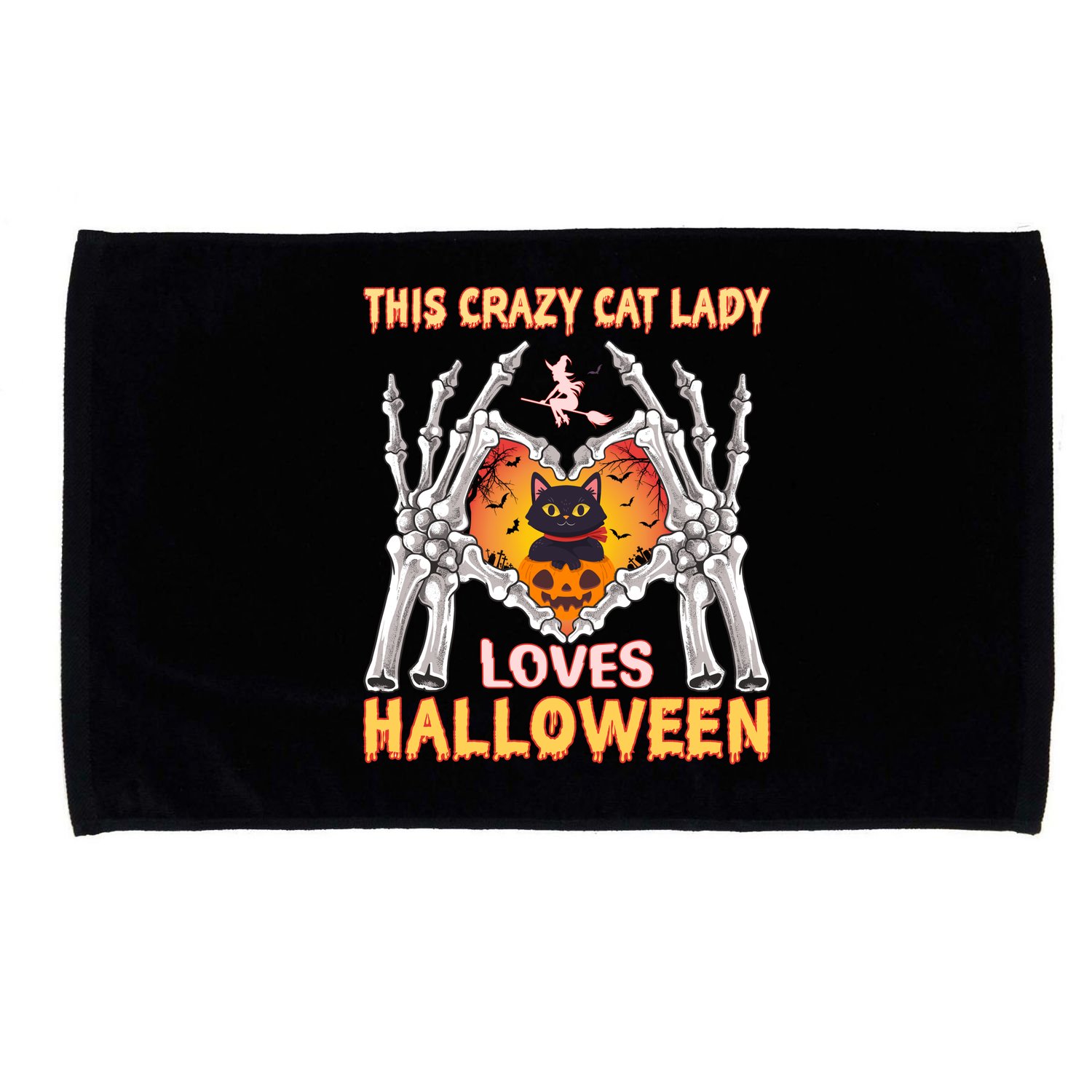 Funny Halloween This Crazy Cat Lady Loves Halloween Microfiber Hand Towel