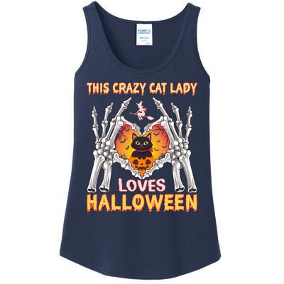 Funny Halloween This Crazy Cat Lady Loves Halloween Ladies Essential Tank