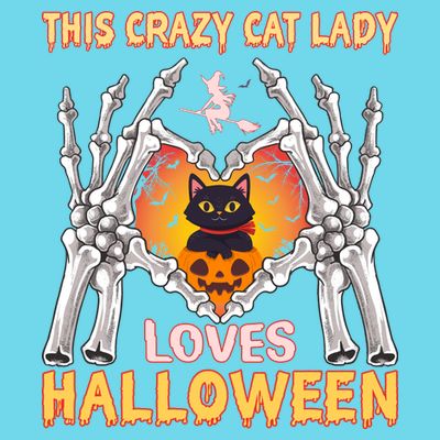 Funny Halloween This Crazy Cat Lady Loves Halloween T-Shirt