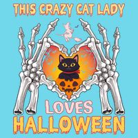 Funny Halloween This Crazy Cat Lady Loves Halloween Women's V-Neck T-Shirt