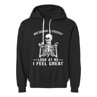 Funny Hvac Tech Ac Repairman Technician Garment-Dyed Fleece Hoodie