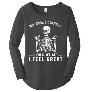 Funny Hvac Tech Ac Repairman Technician Women's Perfect Tri Tunic Long Sleeve Shirt