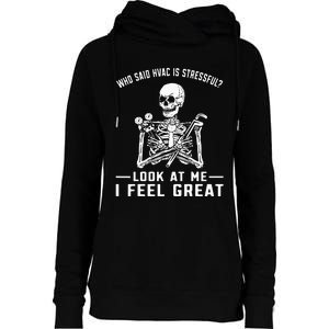 Funny Hvac Tech Ac Repairman Technician Womens Funnel Neck Pullover Hood