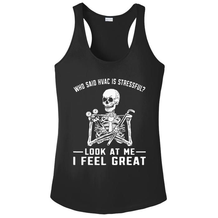 Funny Hvac Tech Ac Repairman Technician Ladies PosiCharge Competitor Racerback Tank