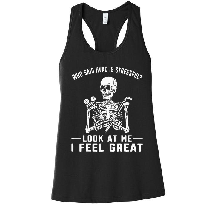 Funny Hvac Tech Ac Repairman Technician Women's Racerback Tank