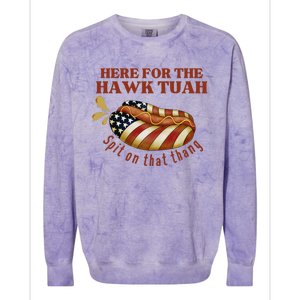 Funny Hawk Tuah Hot Dog Spit On That Thang July 4 Patriotic Colorblast Crewneck Sweatshirt