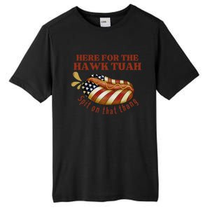 Funny Hawk Tuah Hot Dog Spit On That Thang July 4 Patriotic Tall Fusion ChromaSoft Performance T-Shirt