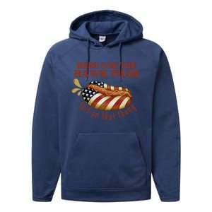 Funny Hawk Tuah Hot Dog Spit On That Thang July 4 Patriotic Performance Fleece Hoodie