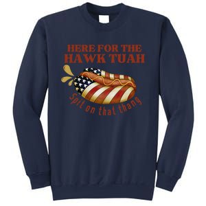 Funny Hawk Tuah Hot Dog Spit On That Thang July 4 Patriotic Sweatshirt