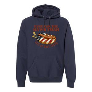 Funny Hawk Tuah Hot Dog Spit On That Thang July 4 Patriotic Premium Hoodie