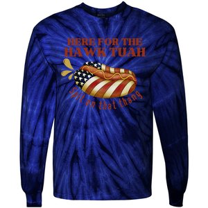 Funny Hawk Tuah Hot Dog Spit On That Thang July 4 Patriotic Tie-Dye Long Sleeve Shirt