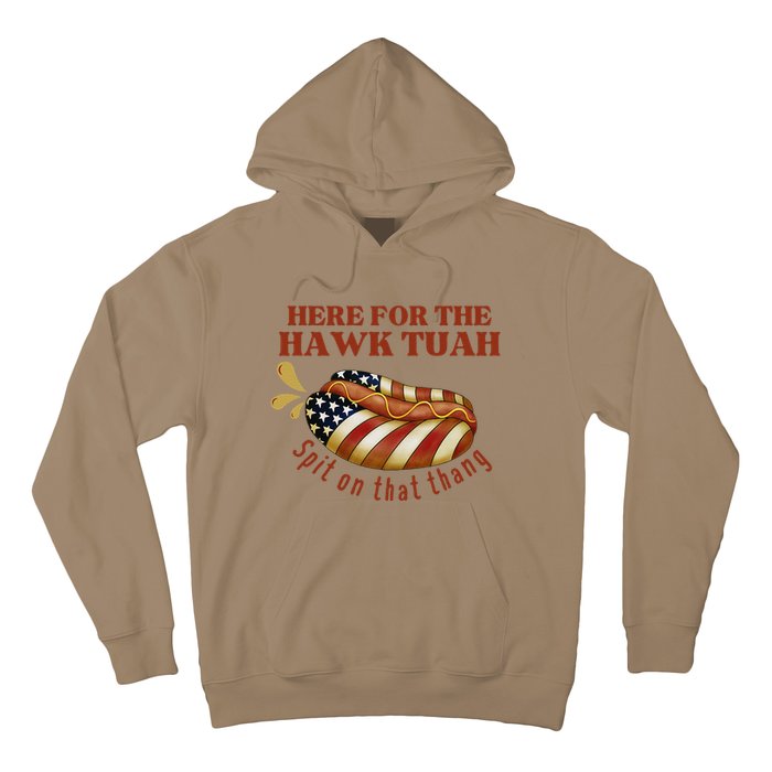 Funny Hawk Tuah Hot Dog Spit On That Thang July 4 Patriotic Hoodie