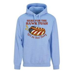 Funny Hawk Tuah Hot Dog Spit On That Thang July 4 Patriotic Unisex Surf Hoodie