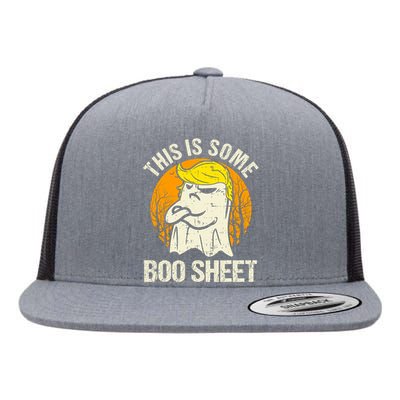 Funny Halloween Trump This Is Some Boo Sheet Flat Bill Trucker Hat