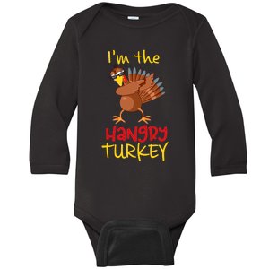 Funny Hangry Turkey Matching Family Group Thanksgiving Party Baby Long Sleeve Bodysuit