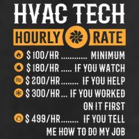 Funny HVAC Tech Gifts HVAC Tech Hourly Rate Garment-Dyed Heavyweight T-Shirt