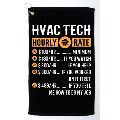 Funny HVAC Tech Gifts HVAC Tech Hourly Rate Golf Towel
