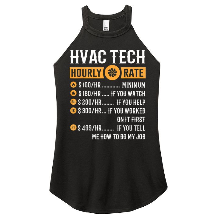 Funny HVAC Tech Gifts HVAC Tech Hourly Rate Women's Perfect Tri Rocker Tank