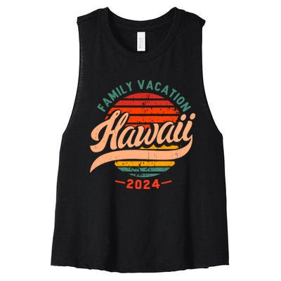 Family Hawaii Trip 2024 Vintage Women's Racerback Cropped Tank