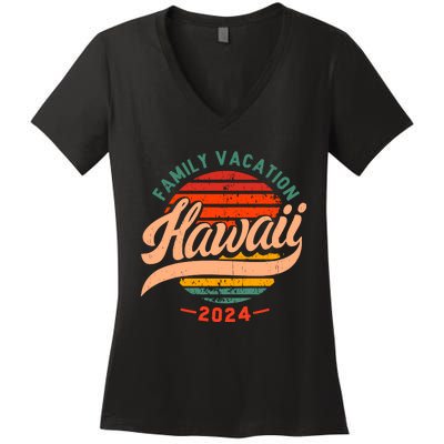 Family Hawaii Trip 2024 Vintage Women's V-Neck T-Shirt