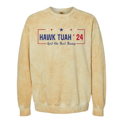 Funny Hawk Tuah 24 Spit On That Thang Colorblast Crewneck Sweatshirt