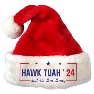 Funny Hawk Tuah 24 Spit On That Thang Premium Christmas Santa Hat