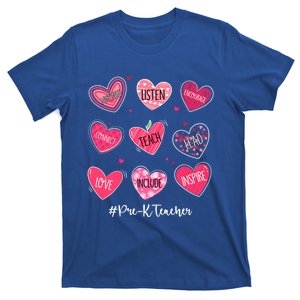 Funny Hearts Teach Love Inspire Pregiftk Teacher Valentines Gift T-Shirt