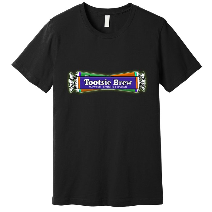 Funny Halloween Tootsie Brew Candy Roasted Spiders And Snakes Premium T-Shirt