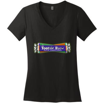 Funny Halloween Tootsie Brew Candy Roasted Spiders And Snakes Women's V-Neck T-Shirt