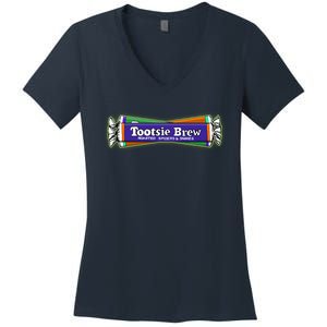 Funny Halloween Tootsie Brew Candy Roasted Spiders And Snakes Women's V-Neck T-Shirt