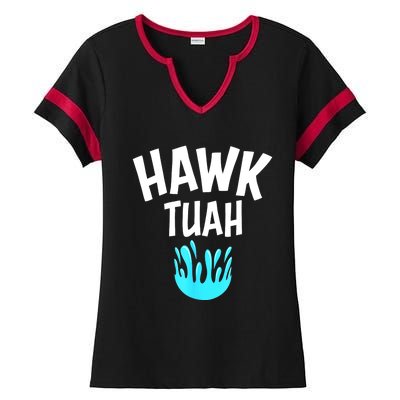 Funny Hawk Tuah Gift Ladies Halftime Notch Neck Tee