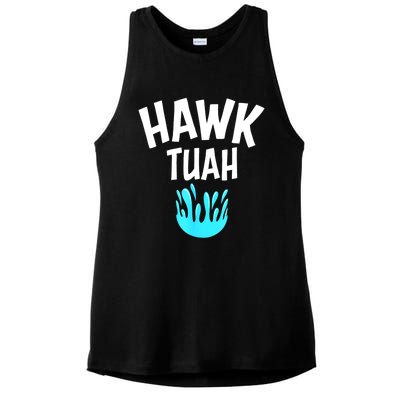 Funny Hawk Tuah Gift Ladies PosiCharge Tri-Blend Wicking Tank