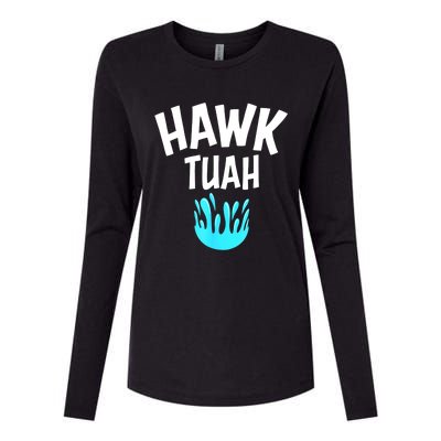 Funny Hawk Tuah Gift Womens Cotton Relaxed Long Sleeve T-Shirt