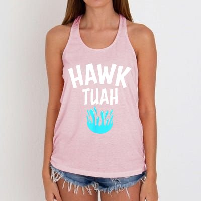 Funny Hawk Tuah Gift Women's Knotted Racerback Tank